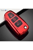 YıldızTuning Tourneo Courier Parlak Sustasız Anahtar Kılıfı Kırmızı Renk - 1