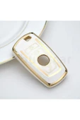 YıldızTuning Bmw F20 F30 F10 X1 X3 X5 Beyaz-Gold Anahtar Kılıfı - 1