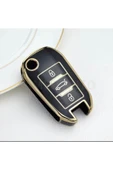 YıldızTuning Citroen C4 Cactus Siyah-Gold Sustalı Anahtar Kılıfı - 1