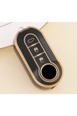 YıldızTuning Fiat Punto Anahtar Kılıfı Parlak Siyah Gold - 1