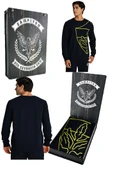 Fenerbahçe Tribün Lazer Baskılı Tek Renk Logolu Erkek Sweatshirt - 1