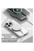 İphone 17Promax Uyumlu Kılıf Magsafe Wireless Kablosuz Şarj Destekli Sert Şeffaf Darbe Emici Kapak thumbnail 5