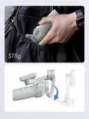 360 Derece  Akıllı Yüz Takipli Tripodlu Selfie Gimbal Otomatik Döner Telefon Tutucu, Gri - 2