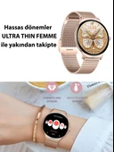 Logia Ultra Thin Femme 48mm Çelik Kasa Metal Kordon Akıllı Saat - 9