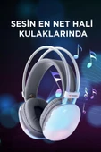 Torima HD-40 Beyaz Kablosuz RGB Işıklı Kulak Üstü Bluetooth Kulaklık thumbnail 5
