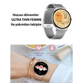 Logia Ultra Thin Femme 48mm Çelik Kasa Metal Kordon Akıllı Saat - 4