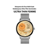 Logia Ultra Thin Femme 48mm Çelik Kasa Metal Kordon Akıllı Saat - 3