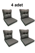 adımshops 4 Adet Bahçe Balkon Mobilyası Minderi (4 ADET MİNDER, 4 ADET KIRLENT) - 1