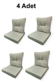 adımshops 4 Adet Bahçe Balkon Mobilyası Minderi (4 ADET MİNDER, 4 ADET KIRLENT) - 1