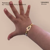 Burca Özel Bulut Motifli Beyaz Örgü İpli 14 Ayar Altın Plakalı Hediye Bileklik-362 thumbnail 2