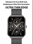 Logia Ultra Thin Edge 48mm Çelik Kasa Metal Kordon Akıllı Saat - 8