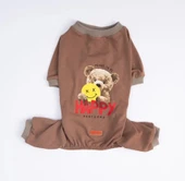 Pawstar Happy Teddy Küçük Irk Köpek Penye Tulum Pijama - 3