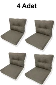 adımshops 4 Adet Bahçe Balkon Mobilyası Minderi (4 ADET MİNDER, 4 ADET KIRLENT) - 1