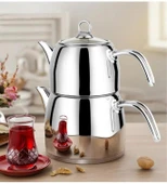 YONCA LİNES Yıldız Çaydanlık  MEGA boy 304 kalite paslanmaz çelik L-3084 - 1