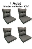 adımshops 4 Adet Bahçe Balkon Mobilyası Minderi Kılıfı (4 ADET MİNDER, 4 ADET KIRLENT Yanlızca Kılıf Gönderile - 1
