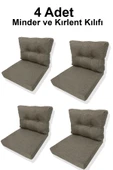 adımshops 4 Adet Bahçe Balkon Mobilyası Minderi Kılıfı (4 ADET MİNDER, 4 ADET KIRLENT Yanlızca Kılıf Gönderile - 1