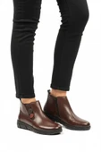 Voyager Kahve Hakiki Deri Kadın Düz Bot - 1