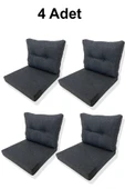 adımshops 4 Adet Bahçe Balkon Mobilyası Minderi (4 ADET MİNDER, 4 ADET KIRLENT) - 1