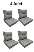 adımshops 4 Adet Bahçe Balkon Mobilyası Minderi (4 ADET MİNDER, 4 ADET KIRLENT) - 1