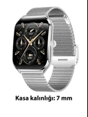 Logia Ultra Thin Edge 48mm Çelik Kasa Metal Kordon Akıllı Saat - 5