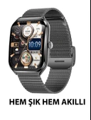 Logia Ultra Thin Edge 48mm Çelik Kasa Metal Kordon Akıllı Saat - 9