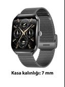 Logia Ultra Thin Edge 48mm Çelik Kasa Metal Kordon Akıllı Saat - 10