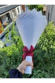 BUKET DÜNYASI 30 Lu Led Işıklı Kenar Süslemeli Solmayan Gül Buketi Bordo Gül Dışı Beyaz - 2