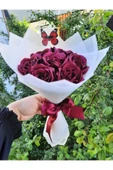 BUKET DÜNYASI 10 Lu Solmayan Gül Buketi Bordo Gül Dışı Beyaz - 2