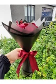 BUKET DÜNYASI 7'li Solmayan Gül Buketi Bordo Gül Dışı Siyah - 2