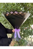 BUKET DÜNYASI 101 lı İSTEME SÖZ NİŞAN SOLMAYAN GÜL BUKETİ LİLA GÜL DIŞI SİYAH - 2