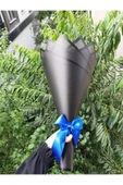 BUKET DÜNYASI 20 Li Led Işıklı Solmayan Gül Buketi MAVİ GÜL ORTADA SİYAH GÜL DIŞI SİYAH ÖZEL TASARIM - 2