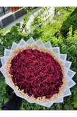BUKET DÜNYASI 41 Li Led Işıklı Solmayan Gül Bordo Cipsolu Dışı Beyaz Isteme, Söz, Nişan, Mezuniyet Için Ideal - 4
