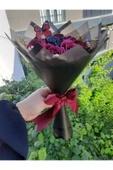 BUKET DÜNYASI 7 Lİ SOLMAYAN GÜL BUKETİ BORDO-SİYAH - 2