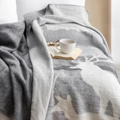 Schafer Home Deer Çift Kişilik Battaniye 200x220 Cm 1 Parça-Gri - 2