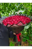 BUKET DÜNYASI 90 lı İSTEME SÖZ NİŞAN SOLMAYAN GÜL BUKETİ BORDO DIŞI SİYAH - 2