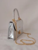 252HÇ156 Model Sarach Marka Gümüş Renk El ve Omuz Abiye Çanta - 2