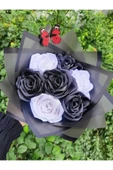 BUKET DÜNYASI 7 Lİ BEŞİKTAŞ Solmayan Gül Buketi Dışı siyah - 1