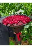 BUKET DÜNYASI 90 lı İSTEME SÖZ NİŞAN SOLMAYAN GÜL BUKETİ BORDO DIŞI SİYAH - 4