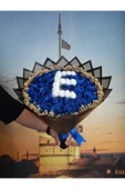 BUKET DÜNYASI 30 Lu Led Işıklı Kenar Süslemeli ve HARFLİ Solmayan Gül Buketi MAVİ Gül Dışı SİYAH - 2