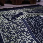 Hediyelik İpek Nur Tafta Seccade Koyu Siyah 68x110 cm - 200 gr - 2