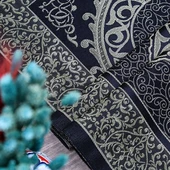 Hediyelik İpek Nur Tafta Seccade Koyu Siyah 68x110 cm - 200 gr - 7