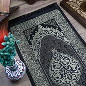 Hediyelik İpek Nur Tafta Seccade Koyu Siyah 68x110 cm - 200 gr - 5