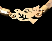 İsme Özel Kuş Motifli Hasır Kordonlu 14 Ayar Altın Plakalı Hediye Bileklik-365 thumbnail 3