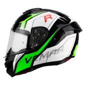 VEMAR HURRICANE KAPALI KASK SİYAH YEŞİL - 1