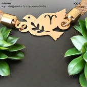 Doğum Ayına Özel 14 Ayar Altın Plakalı Kuş Motifli Hasır Kordonlu Hediye Bileklik-365 thumbnail 3