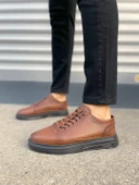 JY0535 Prime Bağcıklı Cilt Erkek Günlük Sneaker Ayakkabı CST - Taba thumbnail 2