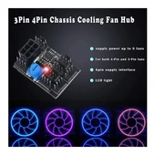 DC 12v 3pin 4 pin 8 kanallı PC fan hız kontrolü modülü thumbnail 4