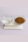 Çift Hazneli Kedi Kulaklı Beslenme Mama ve Su Kabı 350 ML - 4