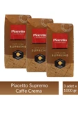 Piacetto Cafe Crema Supremo Çekirdek Kahve 1 kg x 3 Adet thumbnail 1
