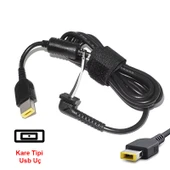Lenov uyumlu adaptörler için kare uç tamir kablosu 1m thumbnail 5